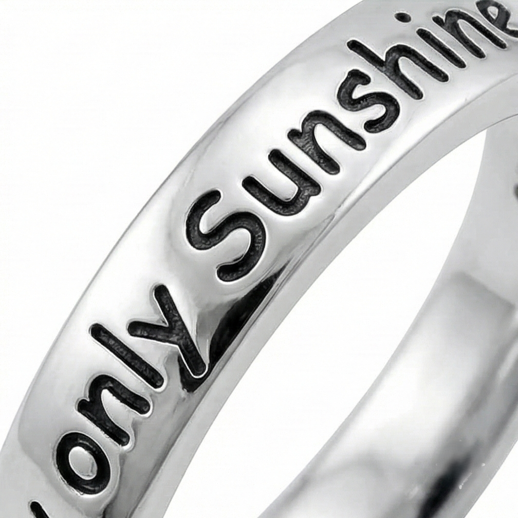 The Radiant Promise: "You Are My Sunshine, My Only Sunshine" Engraved Ring