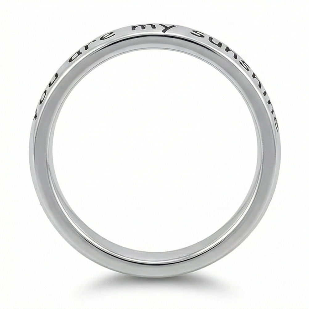 The Radiant Promise: "You Are My Sunshine, My Only Sunshine" Engraved Ring