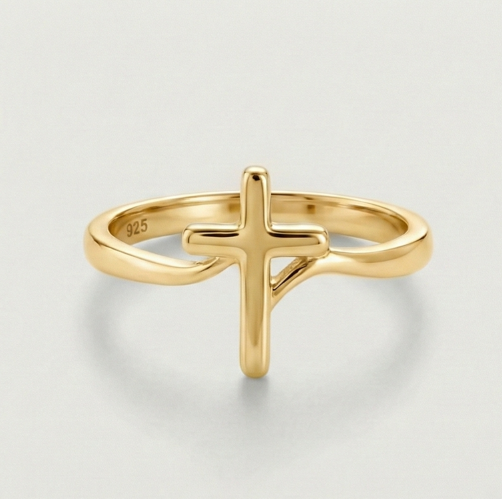 The Silver Faith: Minimalist Handmade Cross Silver Ring