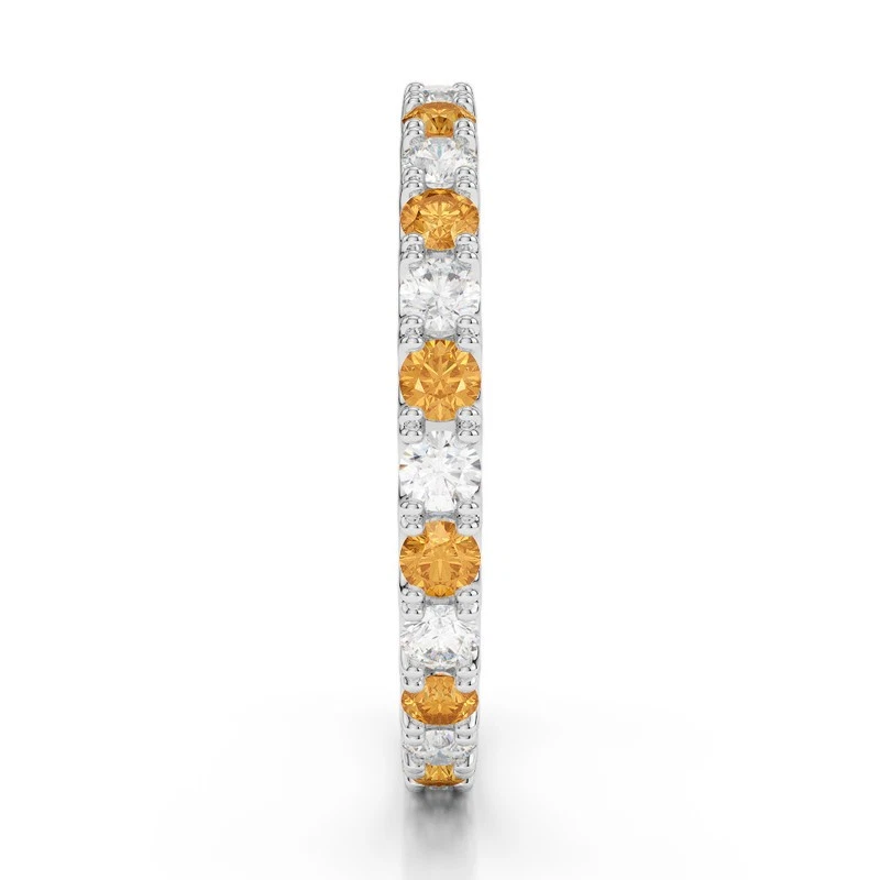 The Golden Rhythm : Citrine & Moissanite Eternity Band