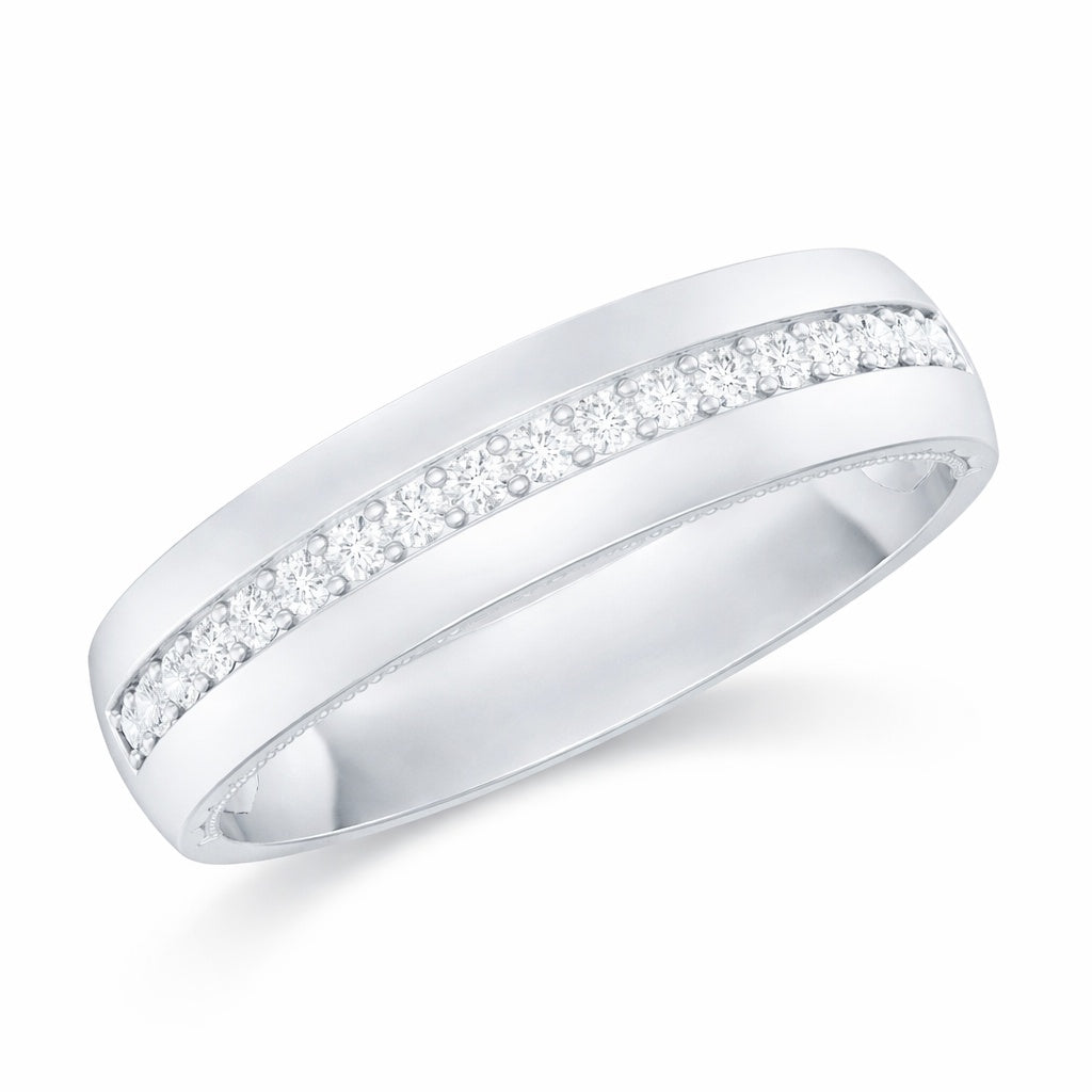 The Modern Inset: 0.20ct Moissanite Wide Eternity Band