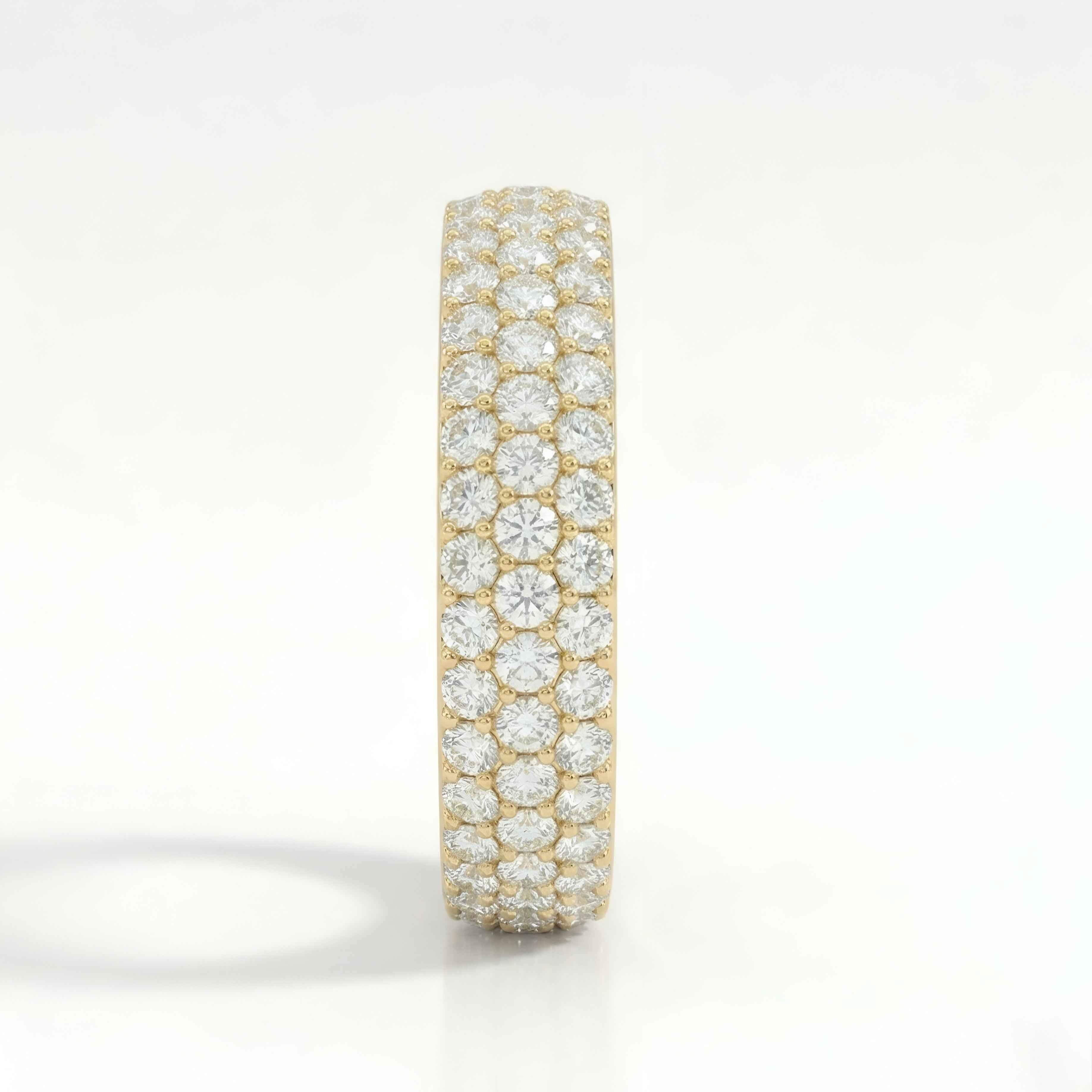 The Triple Radiance: 3.00ct Moissanite Rose Gold Eternity Band