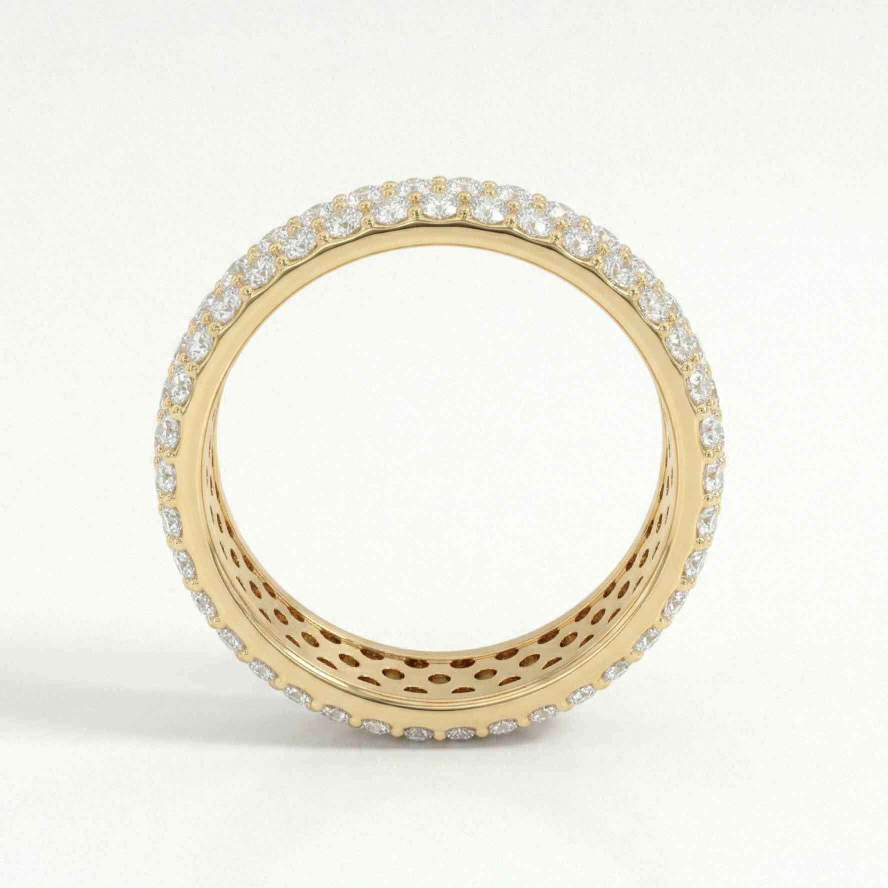 The Triple Radiance: 3.00ct Moissanite Rose Gold Eternity Band