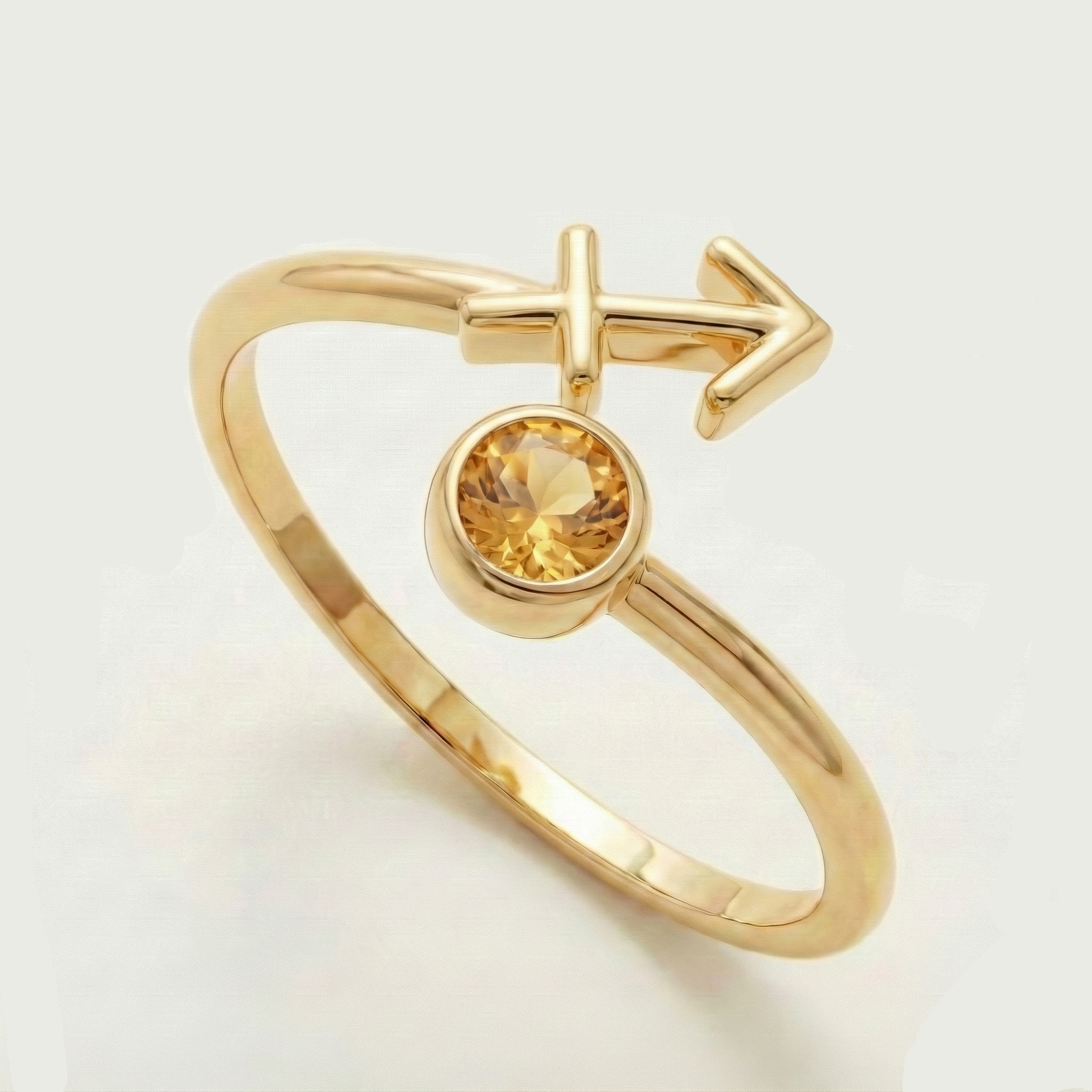 The Celestial Sign: Zodiac Birthstone Open Ring
