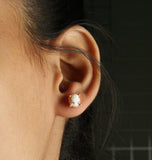 925 Sterling Silver Cameo Stud Earring with Pushback