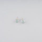 925 Sterling Silver Natural Aqua Drusy Stud Earring with Pushback