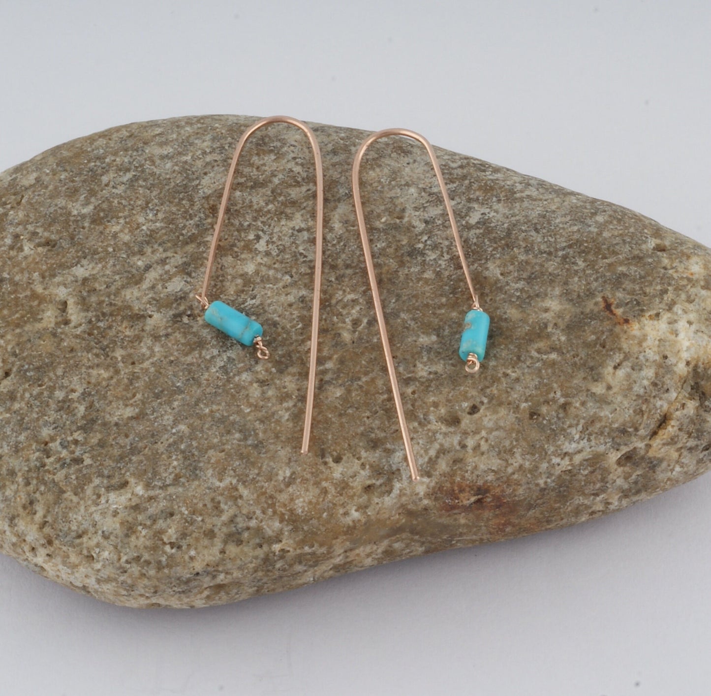 Solid 925 Sterling Silver Genuine Mexican Turquoise Dangle Earring earwire. Handmade, Wedding Anniversary & Birthday Gift for her /  Girls