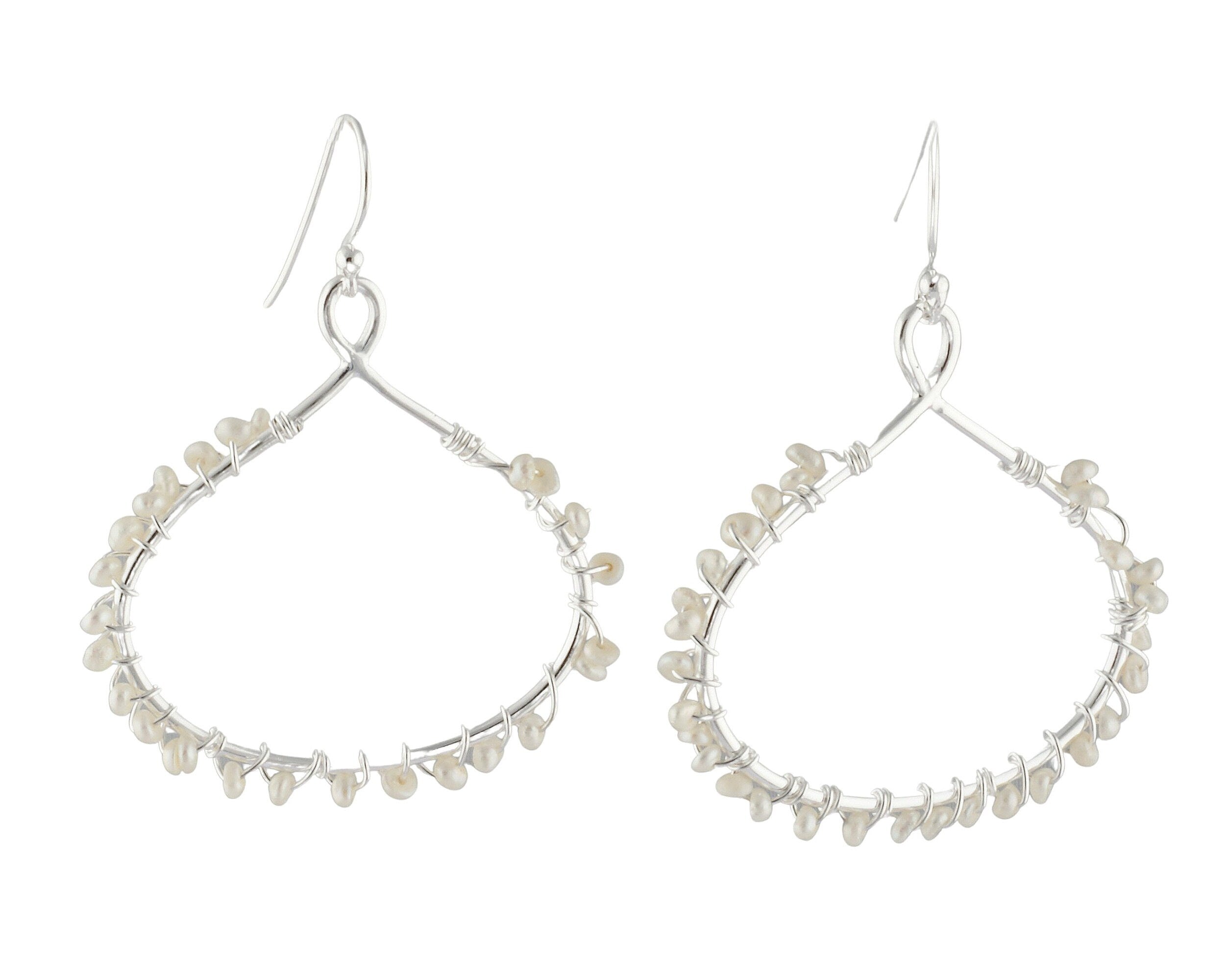 925 Sterling Silver Pearl Beaded Earrings