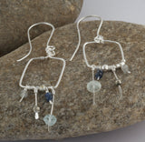 Sterling Silver Aquamarine & Kyanite Bead Earrings