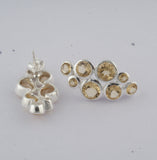 925 Sterling Silver Citrine Cluster Pushback Earrings