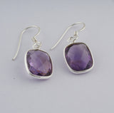 Dainty Amethyst Earrings in Sterling Silver