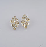 925 Sterling Silver Citrine Cluster Pushback Earrings