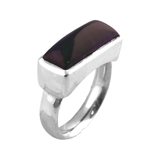 HANDMADE 925 Silver Finish Jewelry Amethyst Gemstone Minimalist Ring