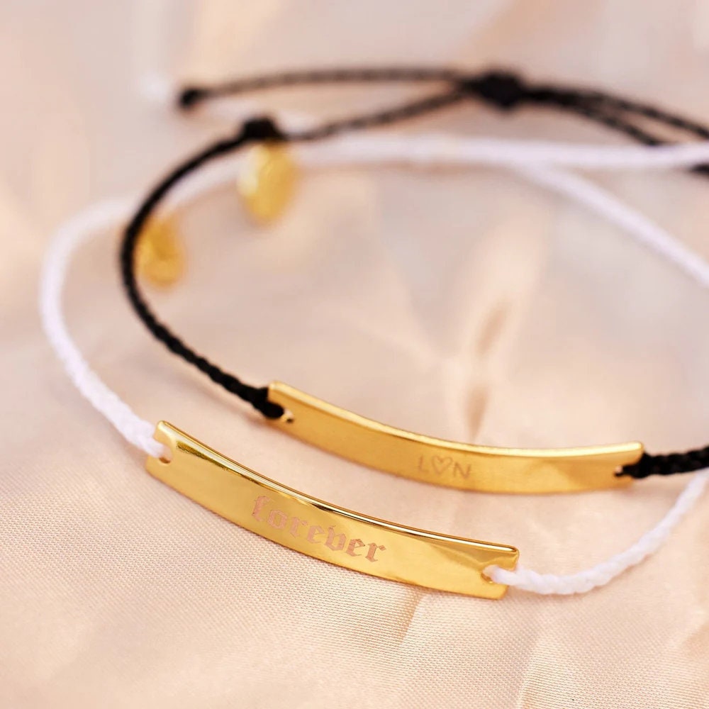 Personalized Bracelet for Women Gold Bar Bracelet Custom Initial Bracelet Friendship Custom Bracelet Personalized Name Bracelet