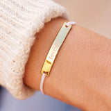 Custom Initial Bracelet, Gold Bar, Personalized Name