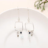 Sterling Silver Aquamarine & Kyanite Bead Earrings