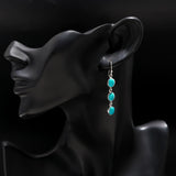 Boho Style Turquoise Dangle Earrings - 925 Silver