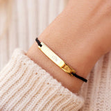 Custom Initial Bracelet, Gold Bar, Personalized Name