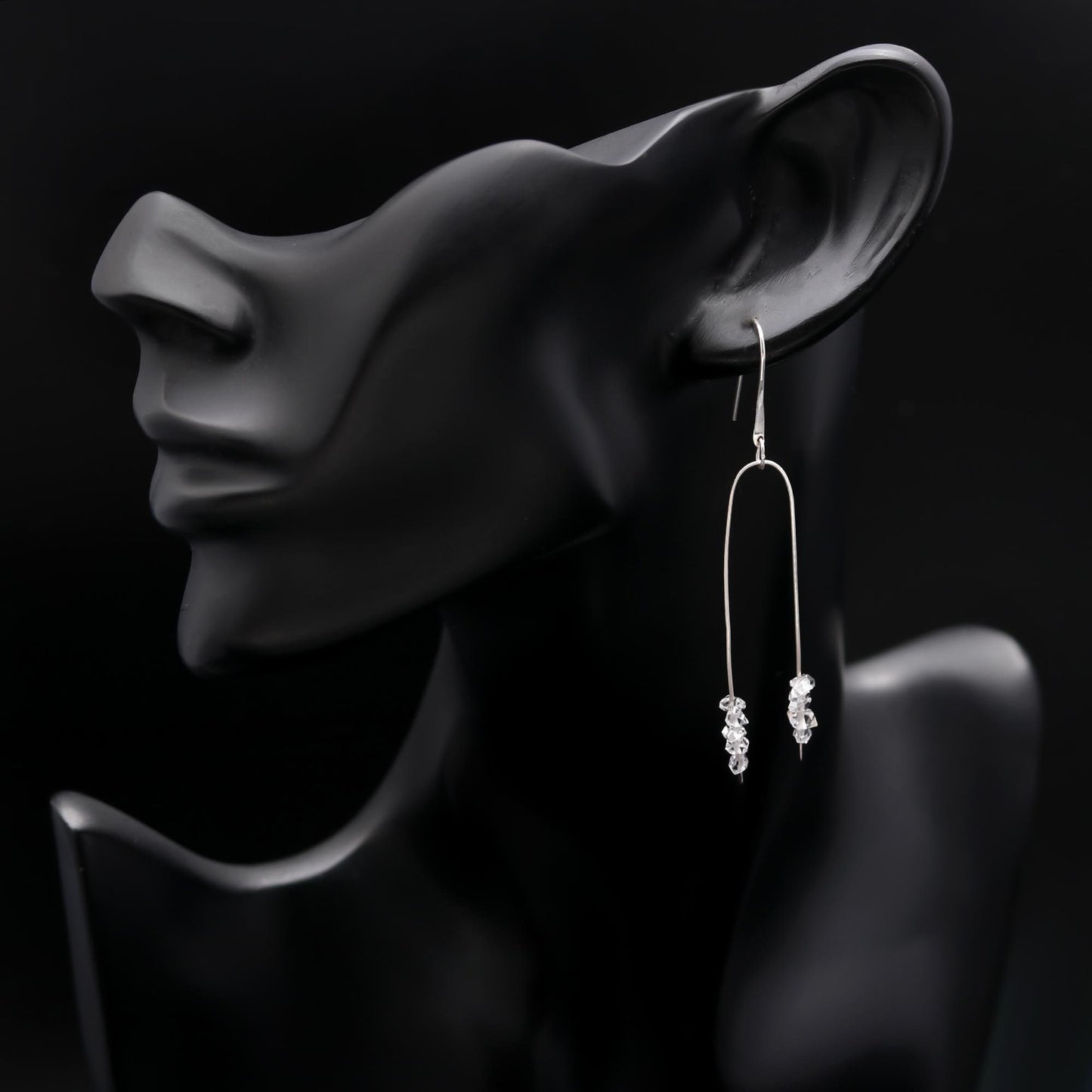 Herkimer Diamond Earrings. Raw Herkimer Dangle earrings Gift for her Birthday, wedding,April Birth Stone , Natural Diamond Herkimer Earrings