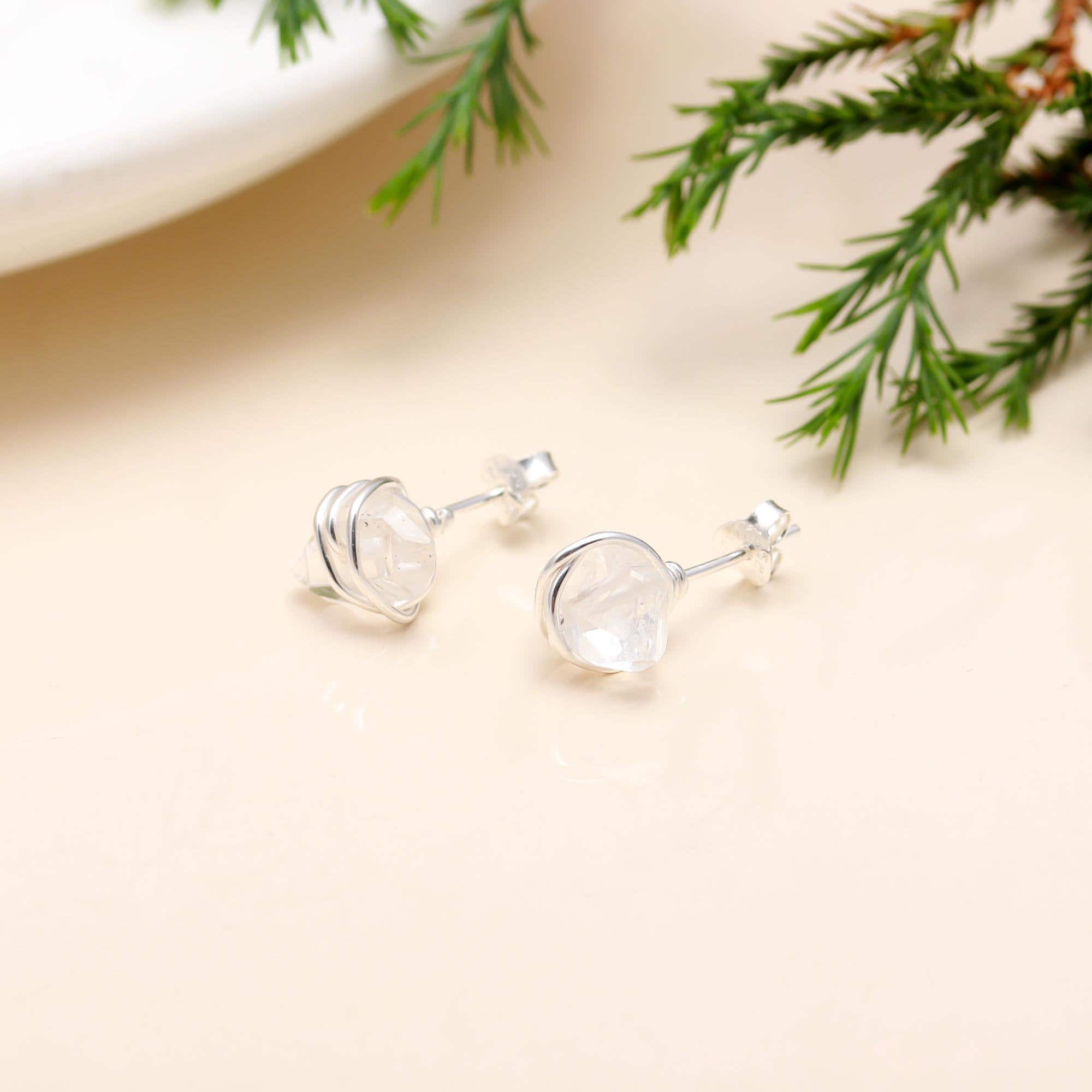 925 Sterling Silver Herkimer Diamond Stud Earrings