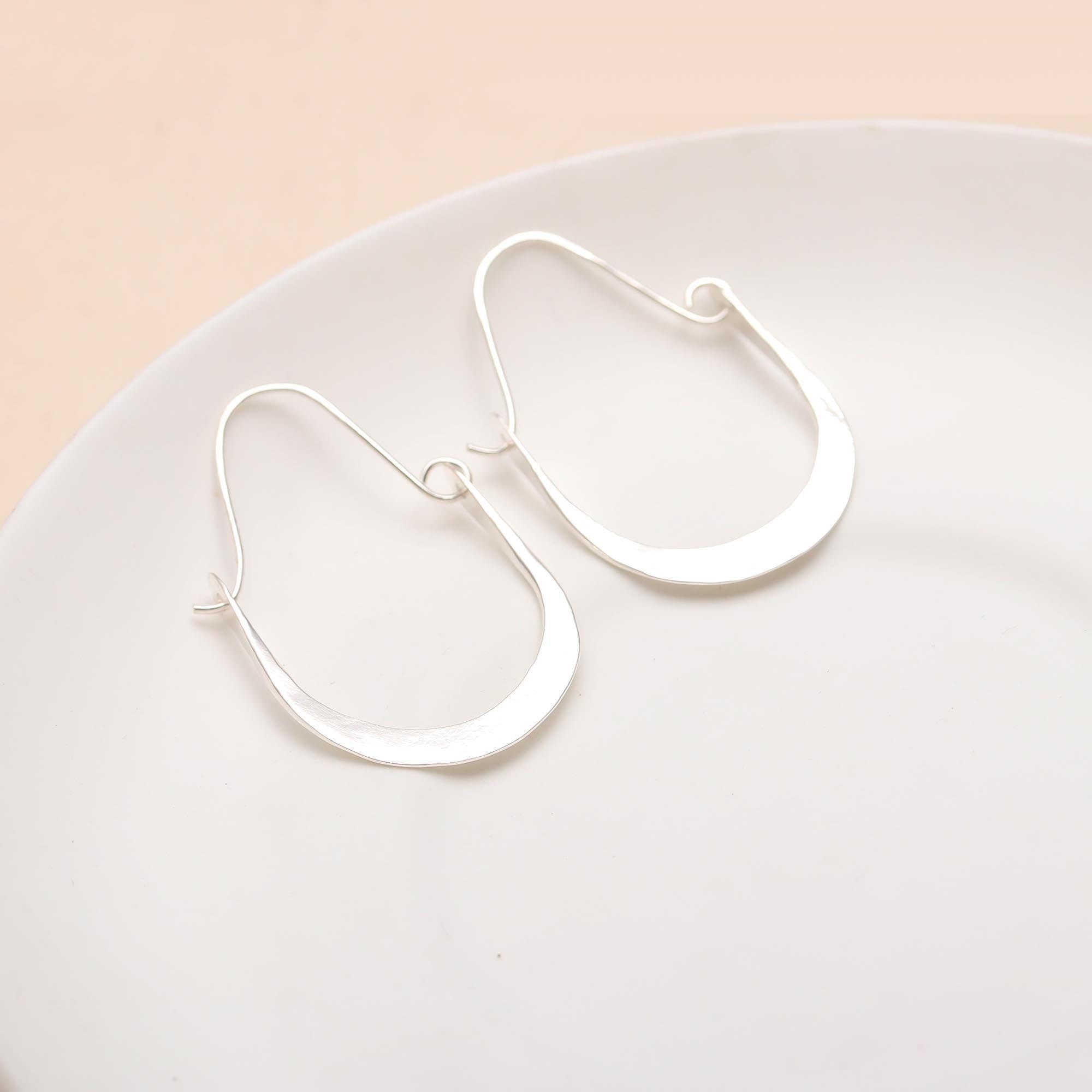 925 Sterling Silver Slight Hammered Texture Earring Earwire