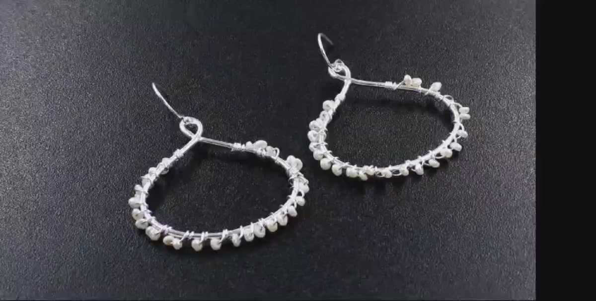 925 Sterling Silver Pearl Beaded Earrings