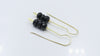 Black Spinel Drop Earrings  Hypoallergenic Brass