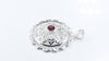 Vintage Red Garnet Floral Sterling Silver Pendant